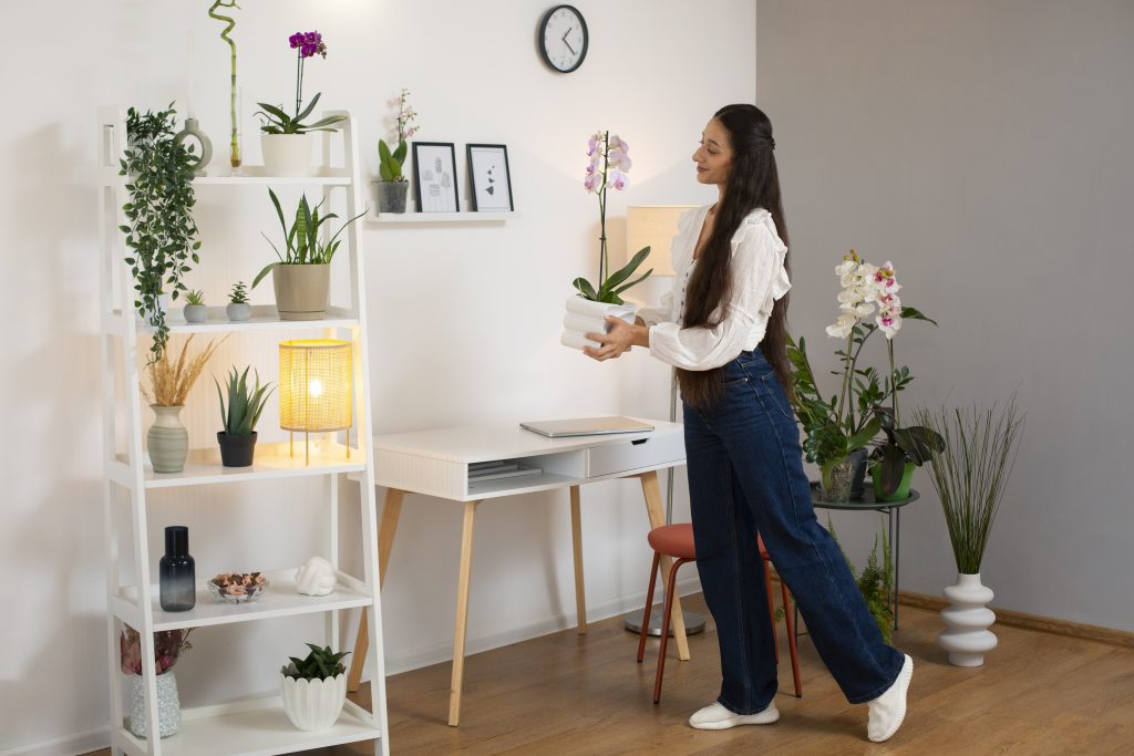 female doing style the small room