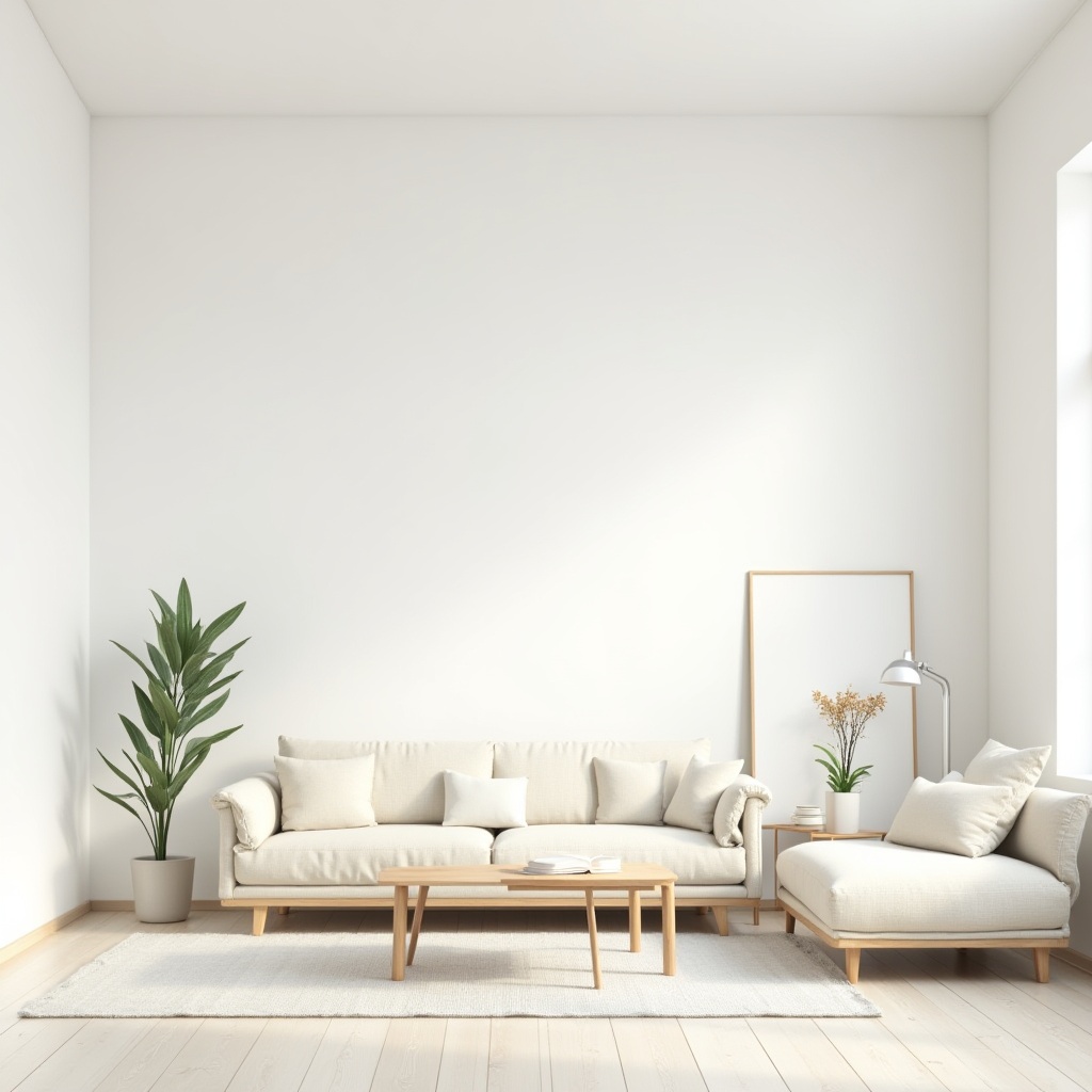 Warm white painted interior walls in a staged living room creating a bright, clean, and welcoming home styling look