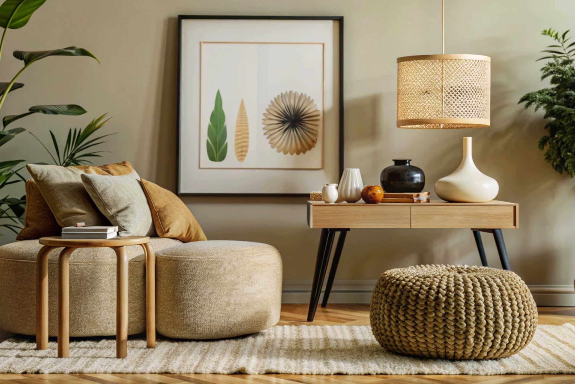 Is styling a house for sale worth it — professionally staged living room with neutral furniture and warm natural décor