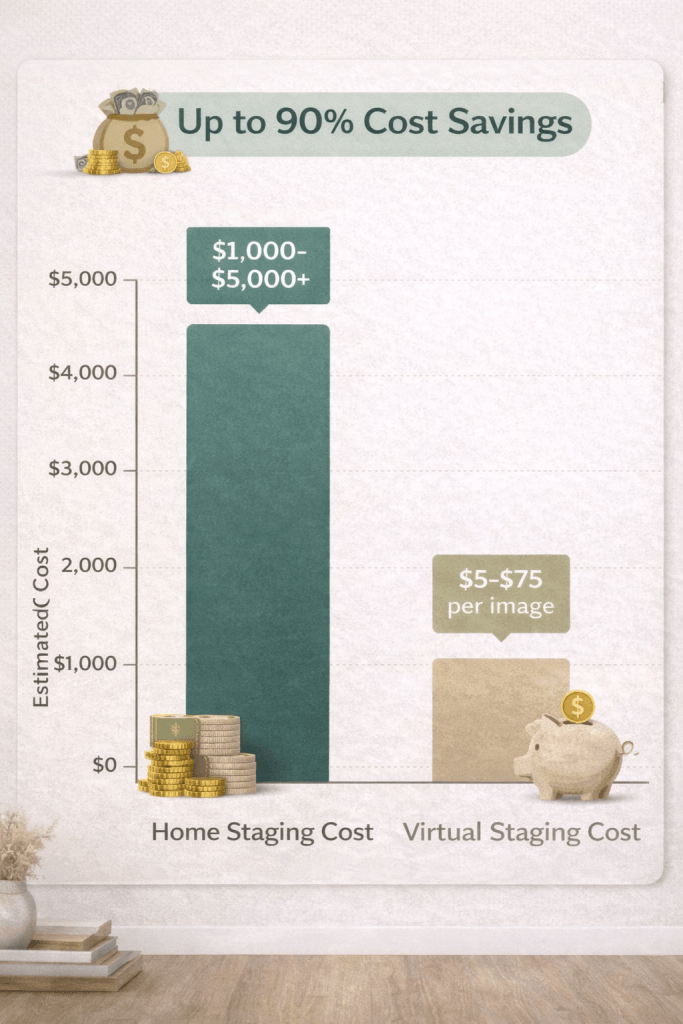 Cost comparison between home staging and virtual staging