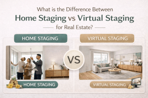 infographic of Home Staging vs Virtual Staging: Key Differences