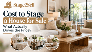 Stage2Sell home staging interior showing the cost to stage a house for sale and factors that affect house staging pricing