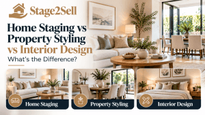 Stage2Sell comparison of home staging, Melbourne property styling and interior design in professionally styled home interiors