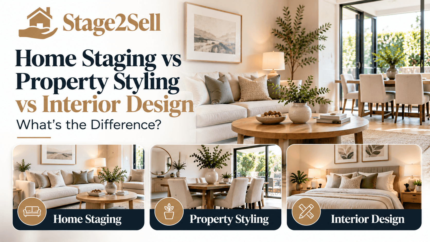 Stage2Sell comparison of home staging, Melbourne property styling and interior design in professionally styled home interiors